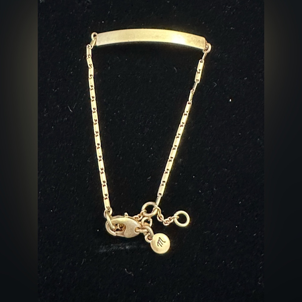 Madewell gold bar Chain Bracelet with Textured Links